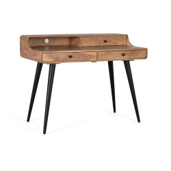 Bureau 3 tiroirs Bois Marron