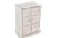 Meuble Semainier Chiffonnier Grainetier Bois 6 Tiroirs Cerusé Blanc Nu 58x40.5x76cm