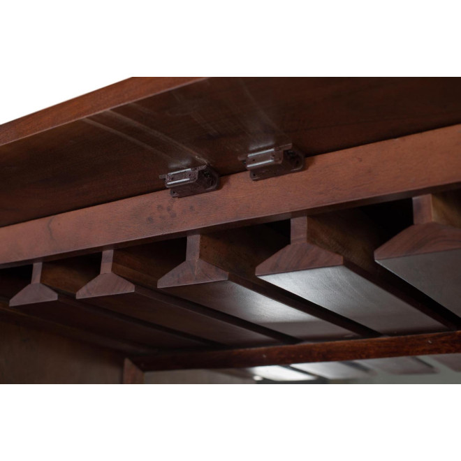 Meuble rangement bouteilles 2 tiroirs 2 portes Bois Marron