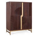 Meuble rangement bouteilles 1 tiroir 2 portes Bois Marron