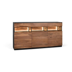 Bahut 3 tiroirs 3 portes Bois Marron