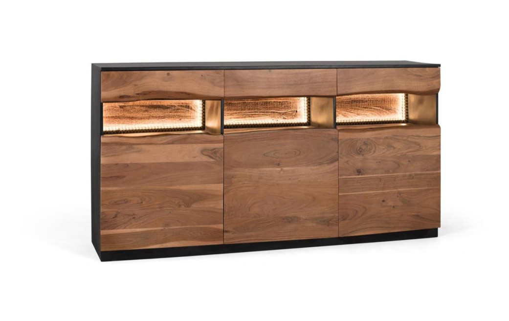 Bahut 3 tiroirs 3 portes Bois Marron