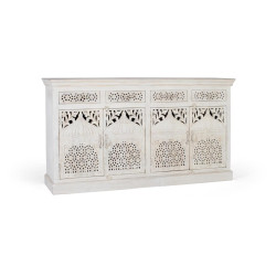 Bahut 4 tiroirs 4 portes Bois Blanc