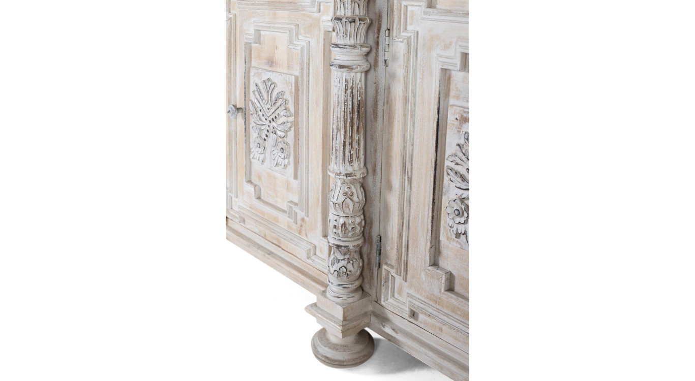 Bahut 4 tiroirs 4 portes Bois Beige