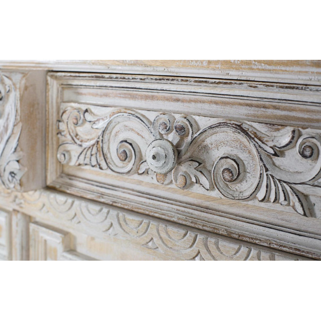 Bahut 4 tiroirs 4 portes Bois Beige