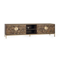 Meuble TV 4 portes Bois Marron