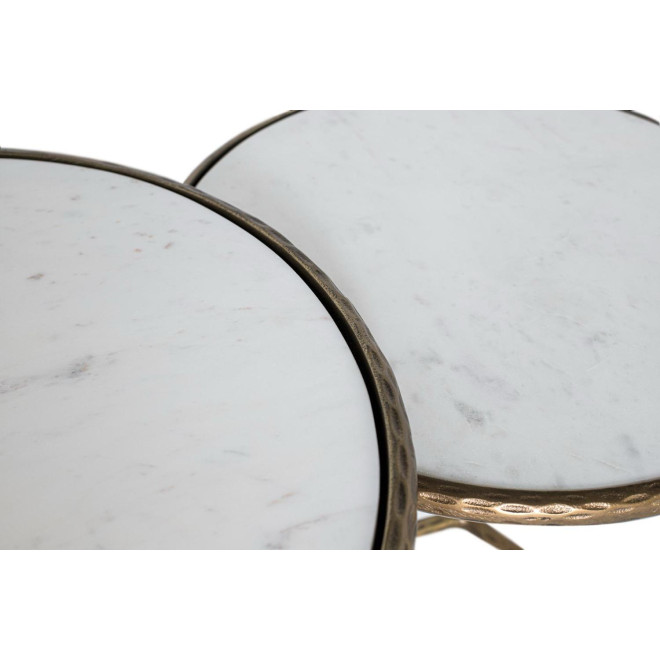Lot de 2 tables basses Fer Or
