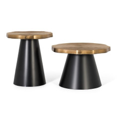 Lot de 2 tables basses Fer Noir