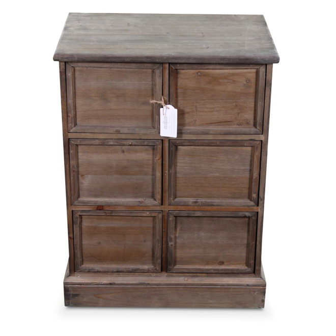 Meuble Semainier Chiffonnier Grainetier Bois 6 Tiroirs Nu 58x40.5x76cm