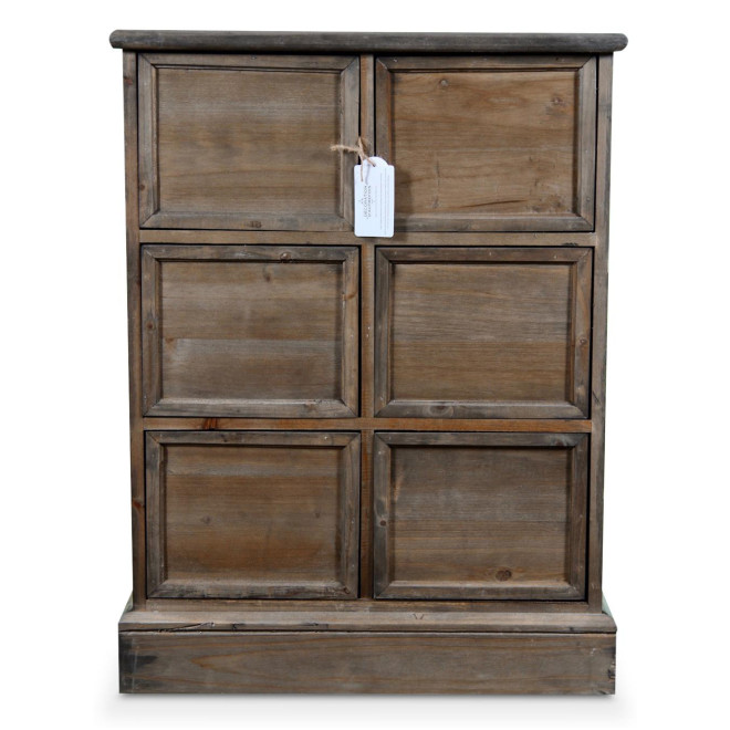 Meuble Semainier Chiffonnier Grainetier Bois 6 Tiroirs Nu 58x40.5x76cm