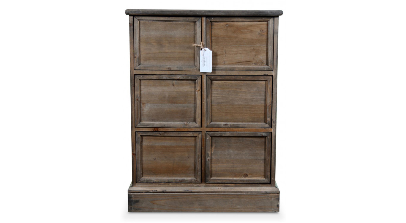 Meuble Semainier Chiffonnier Grainetier Bois 6 Tiroirs Nu 58x40.5x76cm
