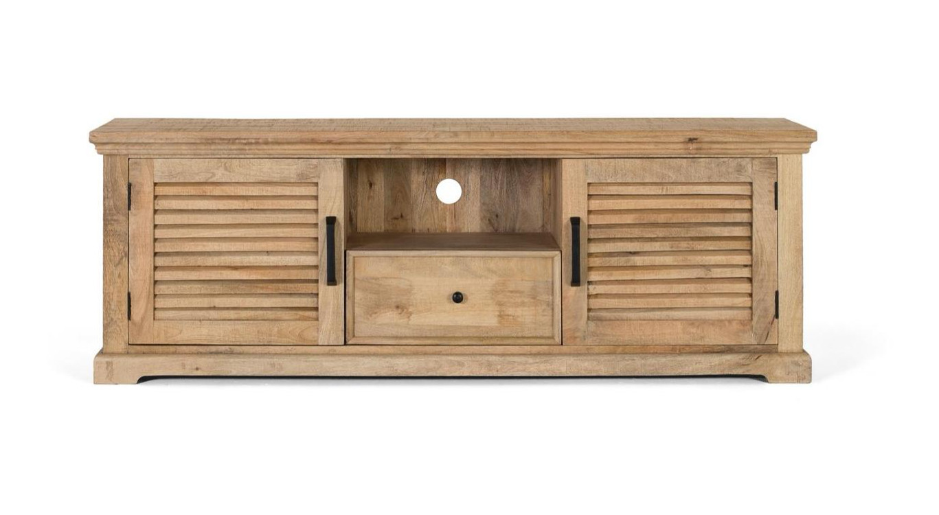 Meuble TV 1 Tiroir 2 portes Bois Marron