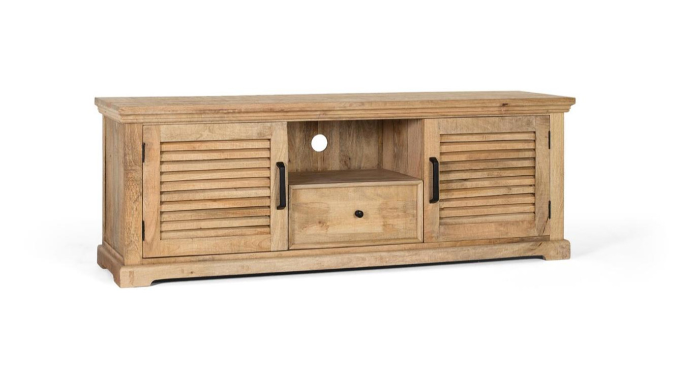 Meuble TV 1 Tiroir 2 portes Bois Marron