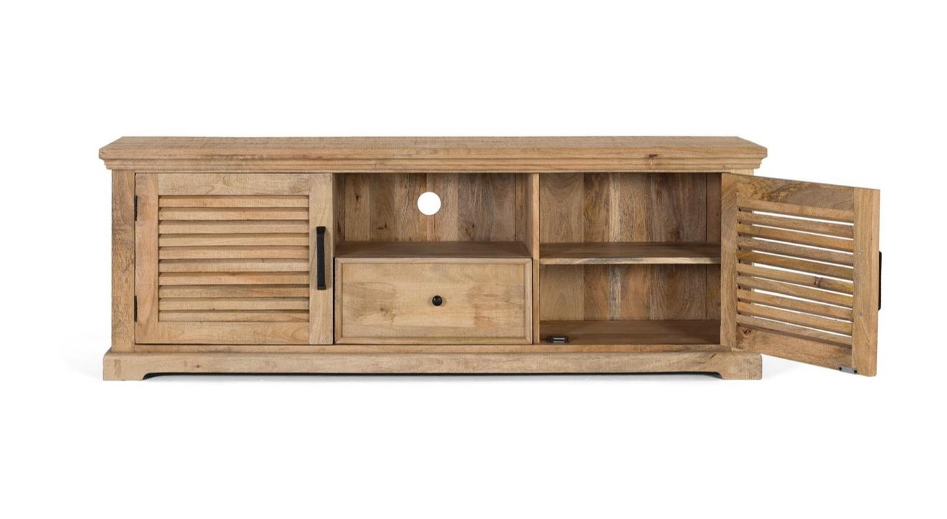 Meuble TV 1 Tiroir 2 portes Bois Marron