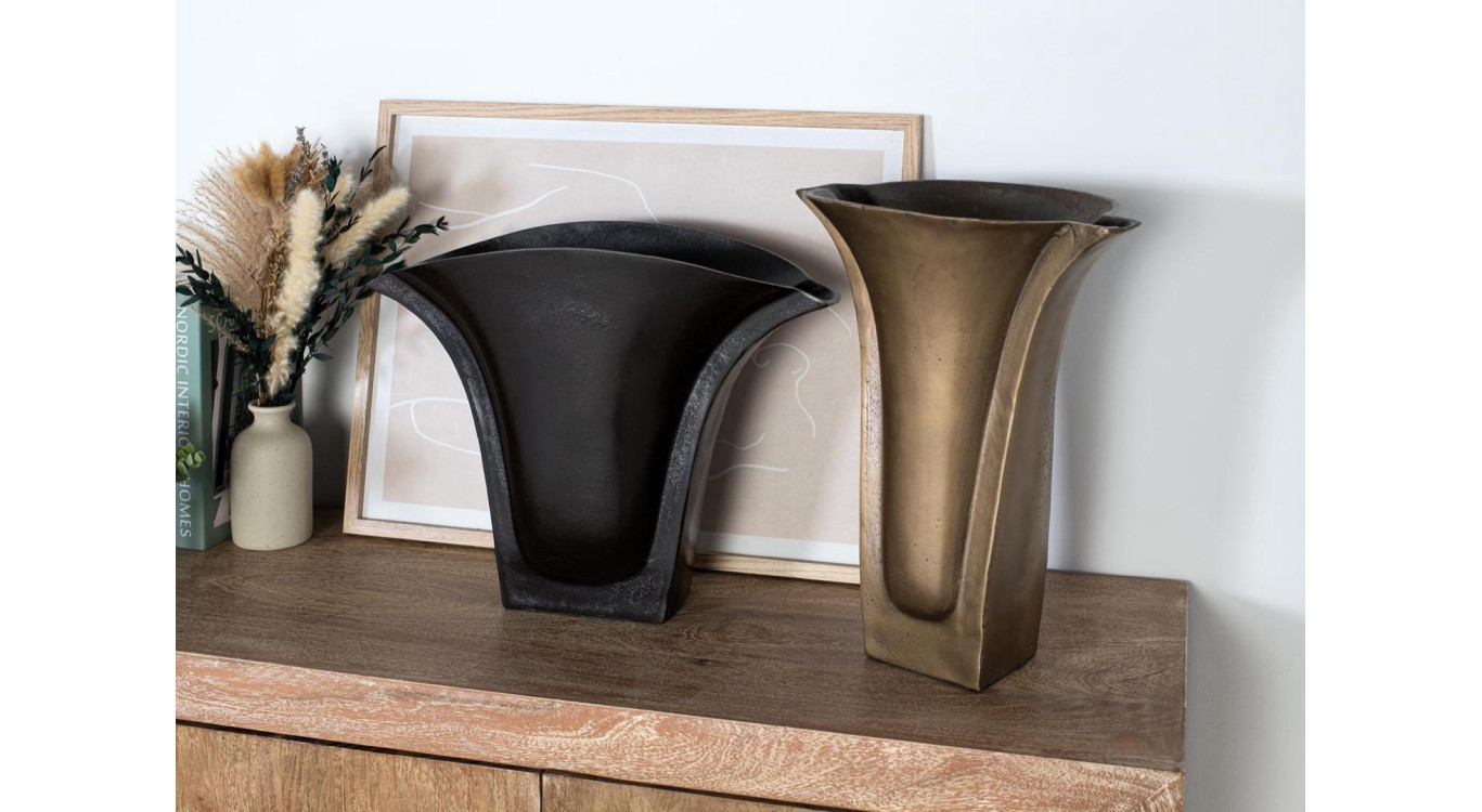 Lot de 2 vases Aluminium Or