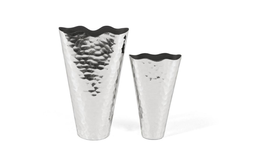 Lot de 2 vases Aluminium Argent