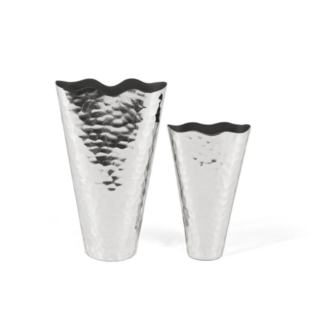 Lot de 2 vases Aluminium Argent