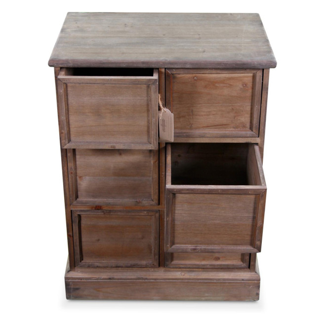 Meuble Semainier Chiffonnier Grainetier Bois 6 Tiroirs Nu 58x40.5x76cm