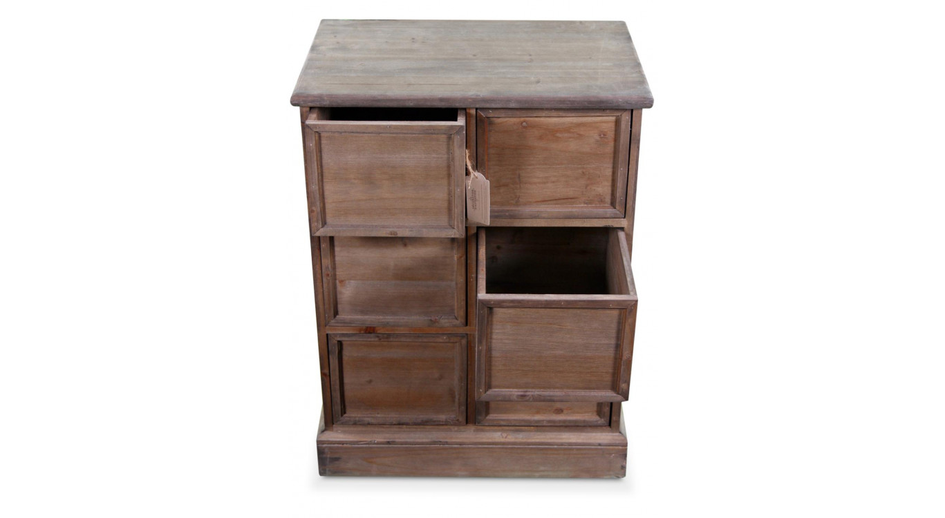 Wochenschrank Chiffonnier Grainetier Bois 6 Schubladen Nu 58x40.5x76cm