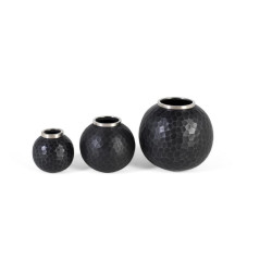 Lot de 3 vases Aluminium Noir