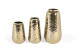 Lot de 3 vases Aluminium Or