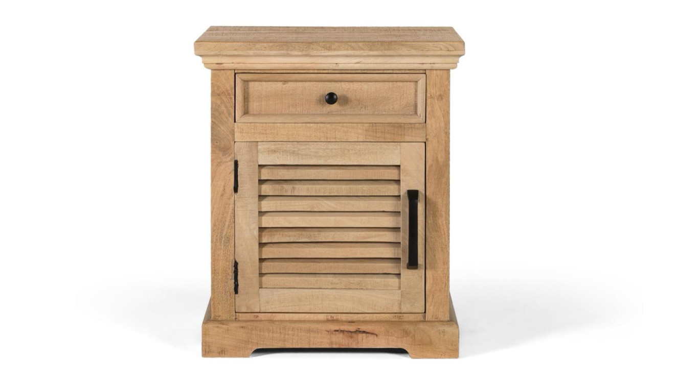 Table de chevet 1 tiroir 1 porte Bois Marron