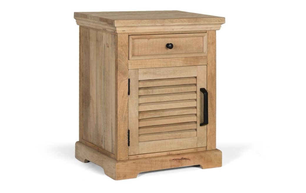 Table de chevet 1 tiroir 1 porte Bois Marron
