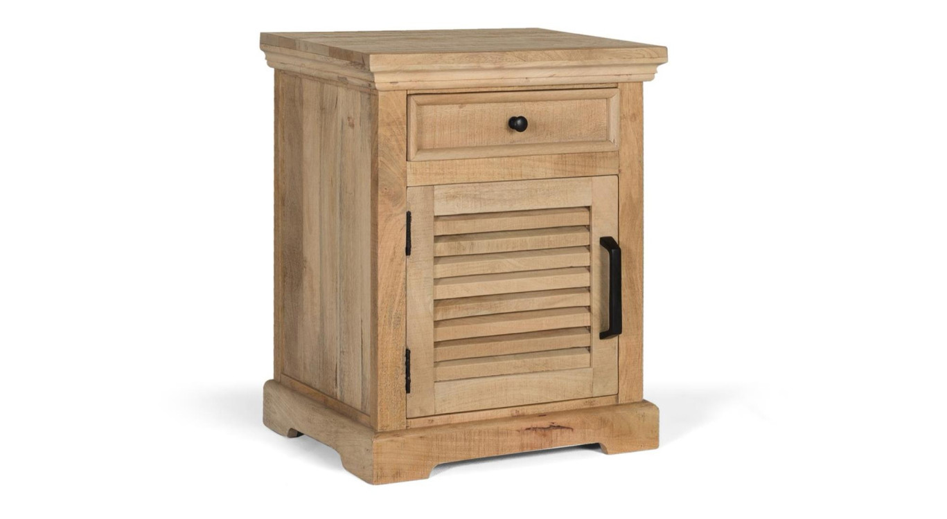 Table de chevet 1 tiroir 1 porte Bois Marron