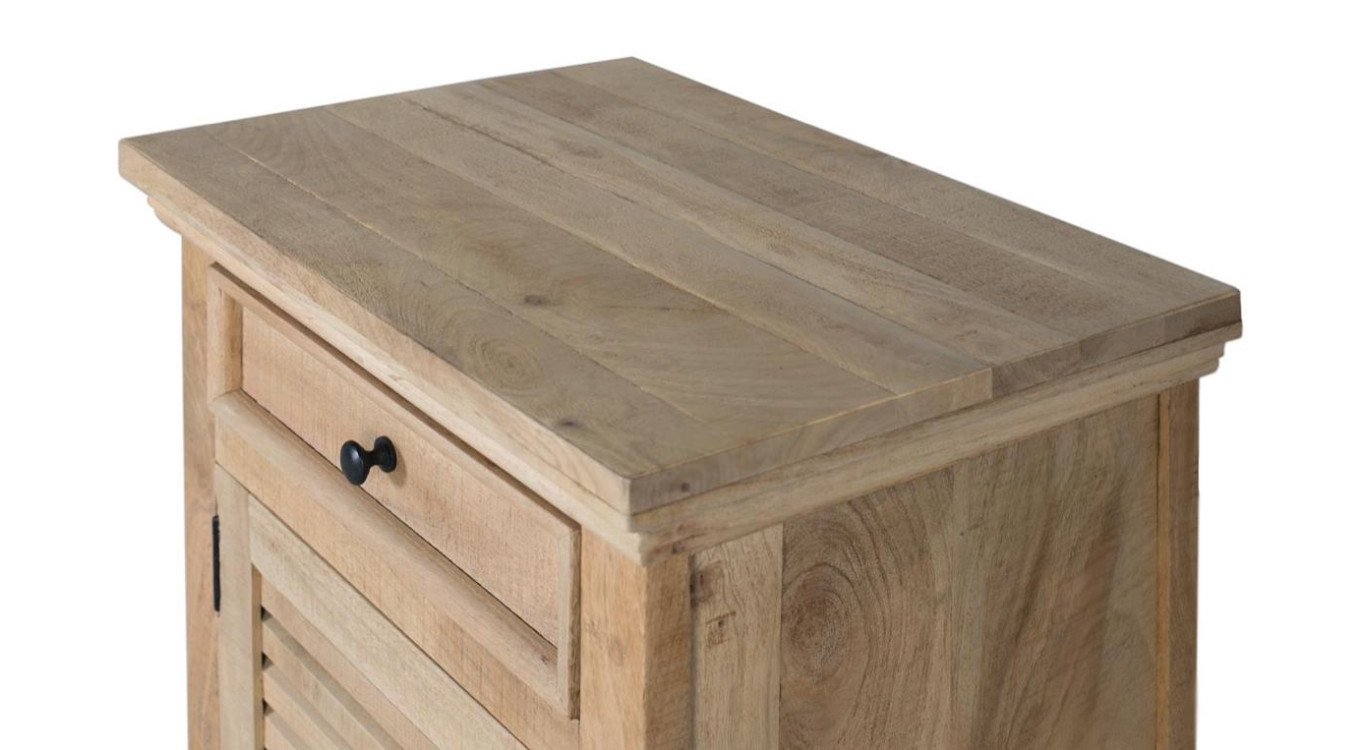 Table de chevet 1 tiroir 1 porte Bois Marron