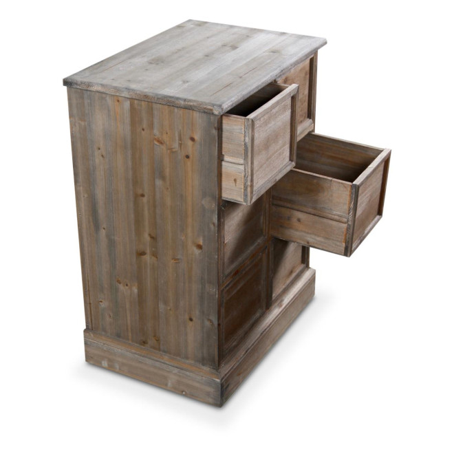 Meuble Semainier Chiffonnier Grainetier Bois 6 Tiroirs Nu 58x40.5x76cm