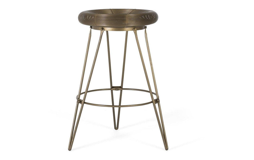 Tabouret Haut Métal Or