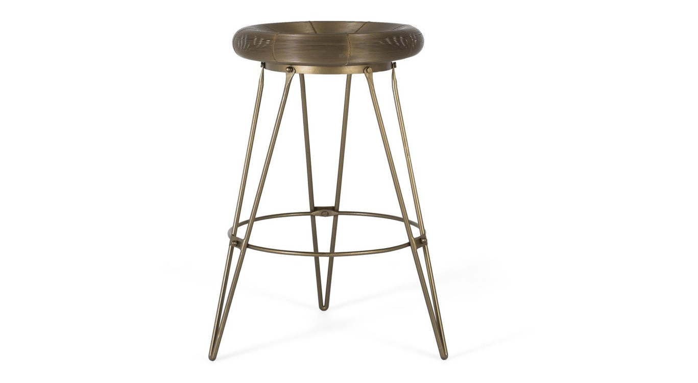 Tabouret Haut Métal Or