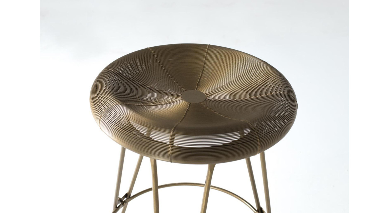 Tabouret Haut Métal Or