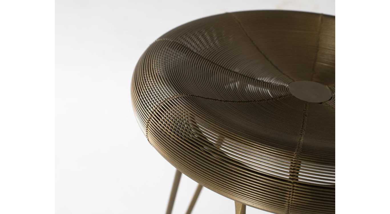 Tabouret Haut Métal Or