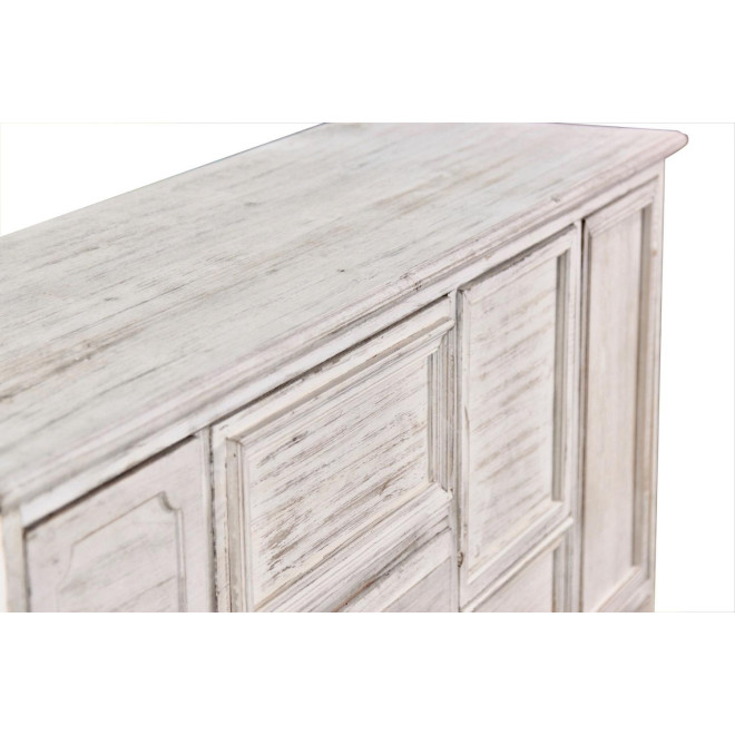 Wochenschrank Chiffonnier Grainetier Bois 14 Schubladen Cerusé Blanc Nu 125x40x99cm