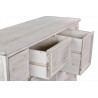 Meuble Semainier Chiffonnier Grainetier Bois 14 Tiroirs Cerusé Blanc Nu 125x40x99cm
