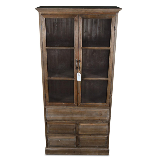 Buffet Vaisselier Rangement Bois 5 Tiroirs Nu 81x35x169cm