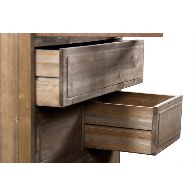 Buffet Vaisselier Rangement Bois 5 Tiroirs Nu 81x35x169cm
