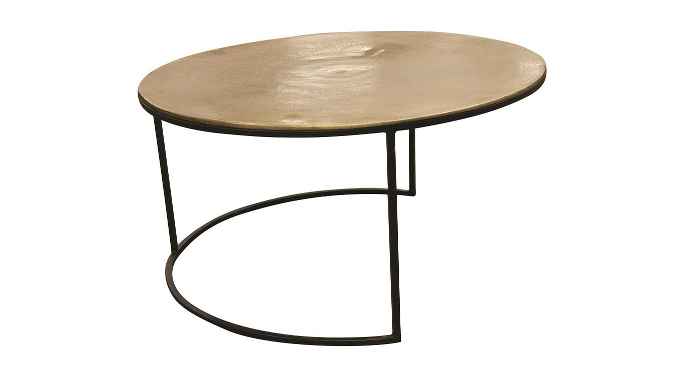 Lot de 2 tables basses gigognes rondes