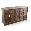 Kommode Samenhändler 15 Schubladen Holz Nackt 137.5x40.5x76cm