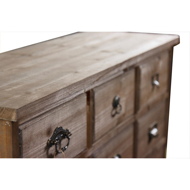 Meuble Semainier Chiffonnier Grainetier Bois 12 Tiroirs 101x31.5x75cm