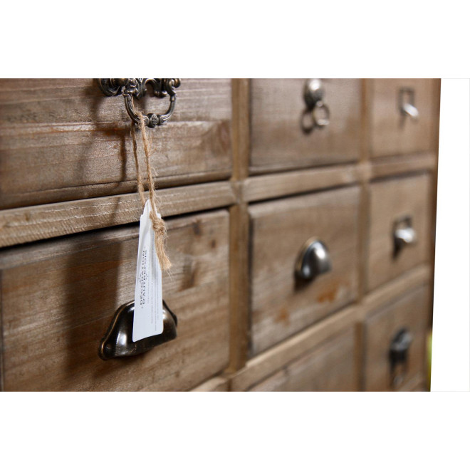 Meuble Semainier Chiffonnier Grainetier Bois 12 Tiroirs 101x31.5x75cm