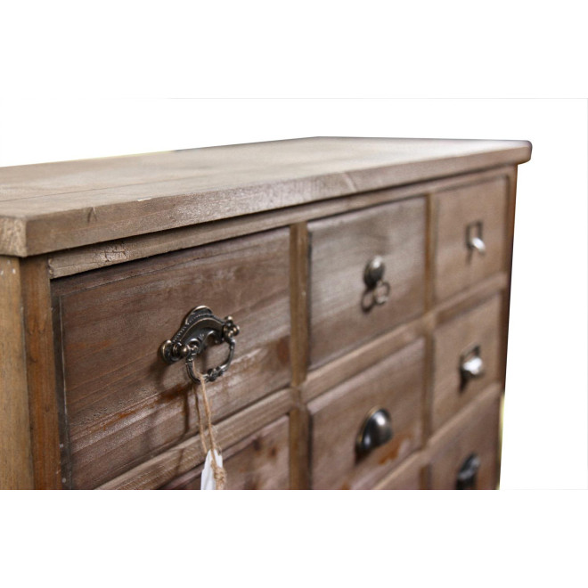 Meuble Semainier Chiffonnier Grainetier Bois 12 Tiroirs 101x31.5x75cm