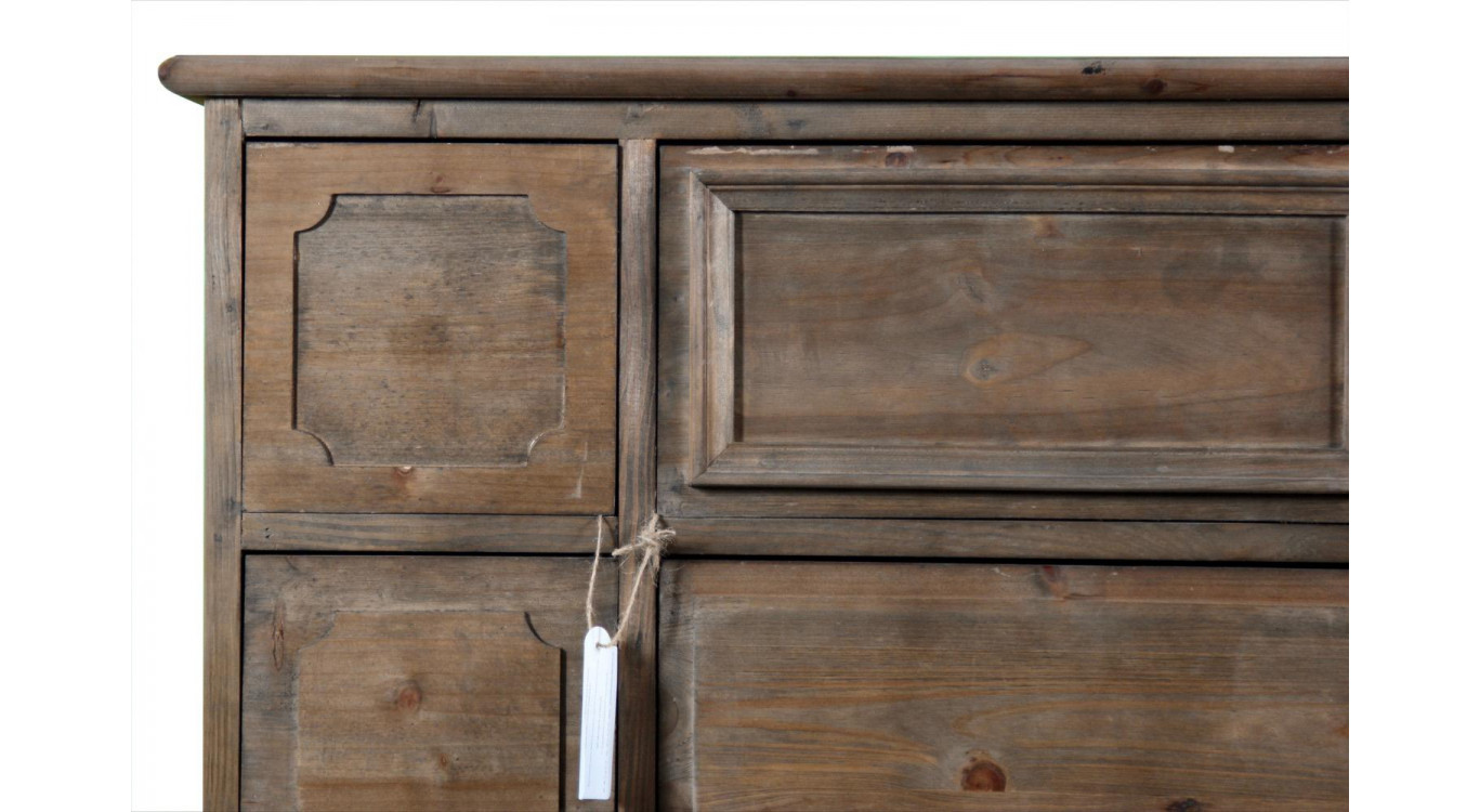 Meuble Semainier Chiffonnier Grainetier Bois 14 Tiroirs Nu 125x44x99cm