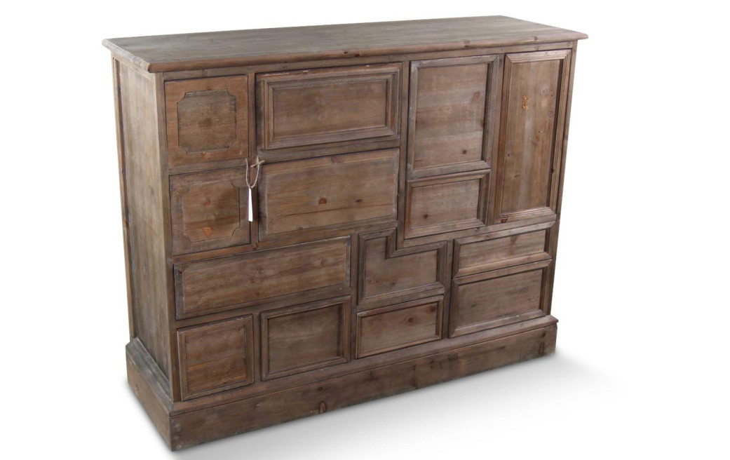 Wochenmöbel Chiffonnier Grainetier Bois 14 Schubladen Nu 125x44x99cm