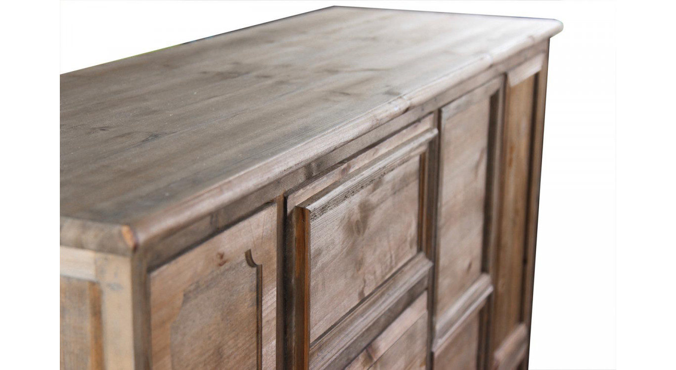 Meuble Semainier Chiffonnier Grainetier Bois 14 Tiroirs Nu 125x44x99cm