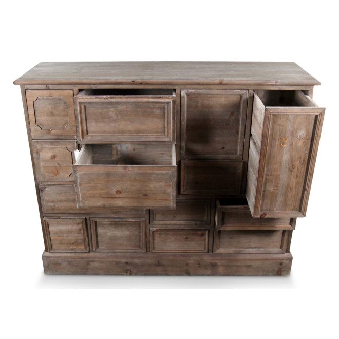 Wochenmöbel Chiffonnier Grainetier Bois 14 Schubladen Nu 125x44x99cm