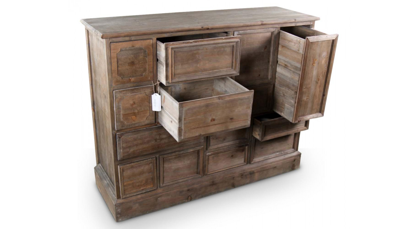 Wochenmöbel Chiffonnier Grainetier Bois 14 Schubladen Nu 125x44x99cm