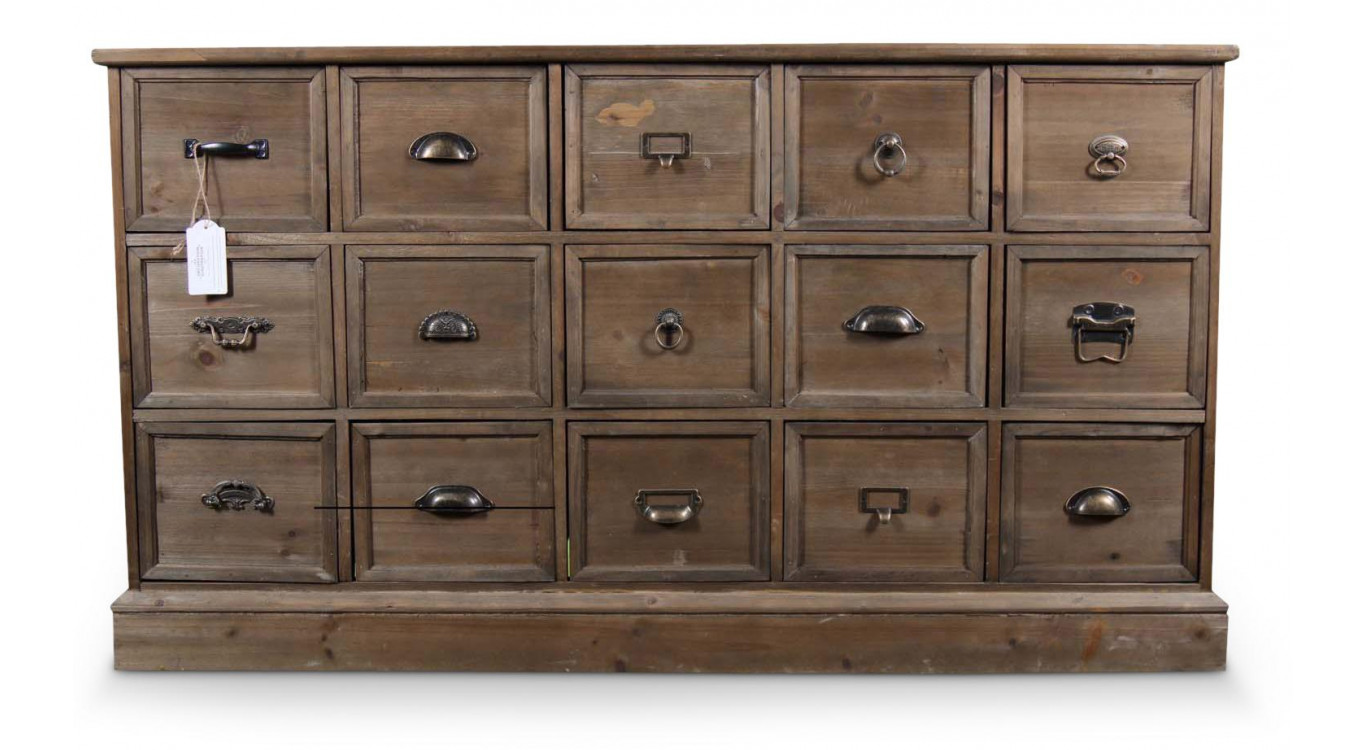 Wochenmöbel Chiffonnier Grainetier Holz 15 Schubladen 137.5x40.5x76cm