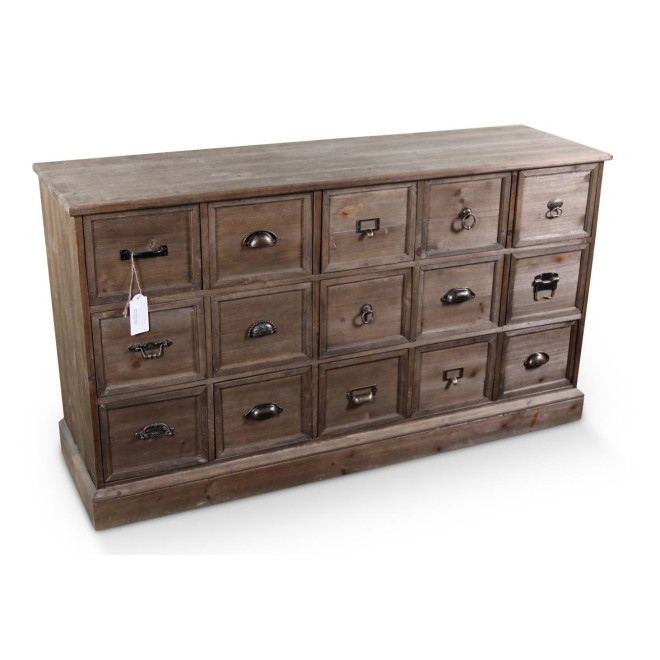 Wochenmöbel Chiffonnier Grainetier Holz 15 Schubladen 137.5x40.5x76cm